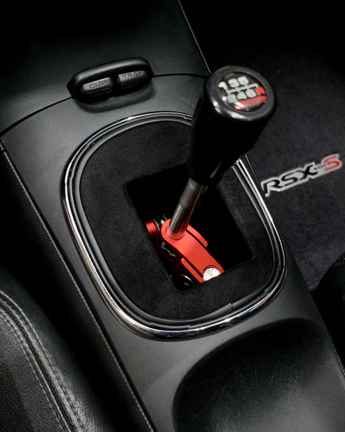 DC5 RSX Shift Boot Delete Cover Plate – Hybrid Racing Short Shifter Black Suede Edition