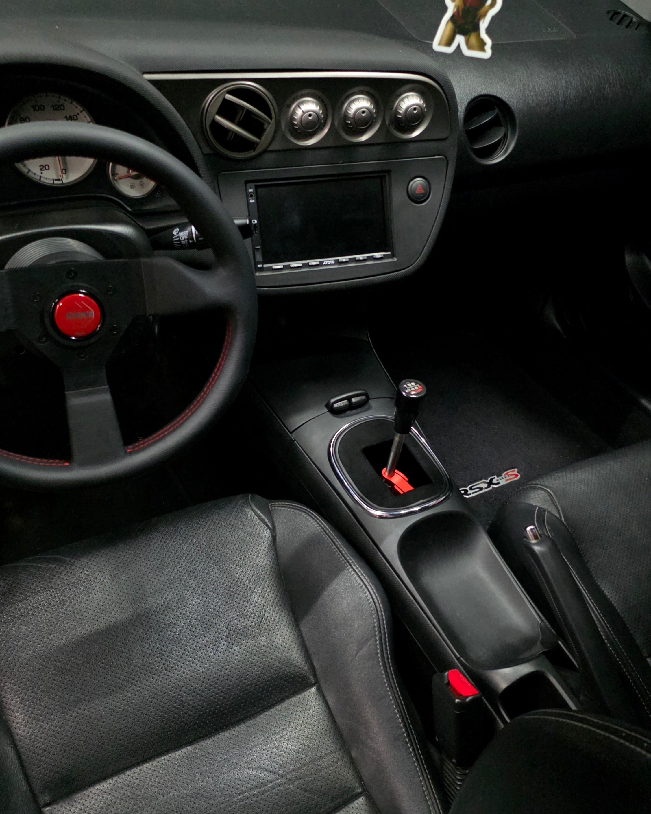 DC5 RSX Shift Boot Delete Cover Plate – Hybrid Racing Short Shifter Black Suede Edition