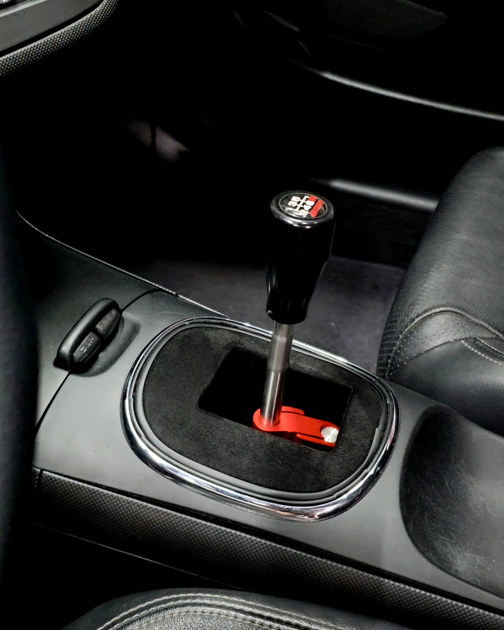 DC5 RSX Shift Boot Delete Cover Plate – Hybrid Racing Short Shifter Black Suede Edition