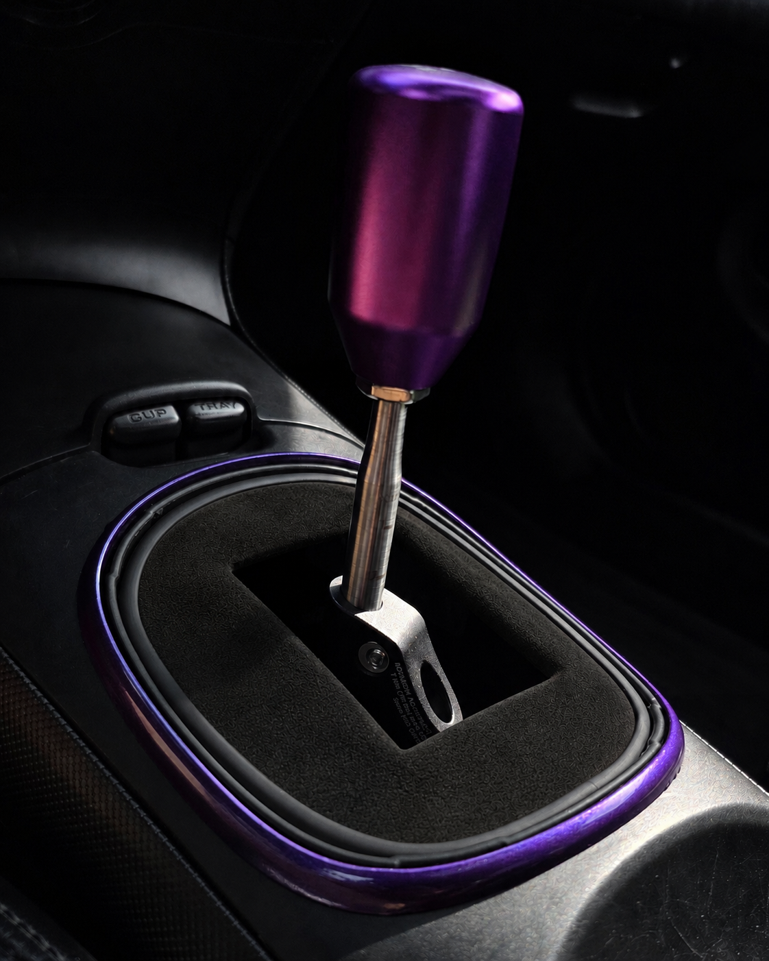 DC5 RSX Shift Boot Delete Cover Plate – Acuity 2 Way &4-Way Short Shifter Black Suede Edition